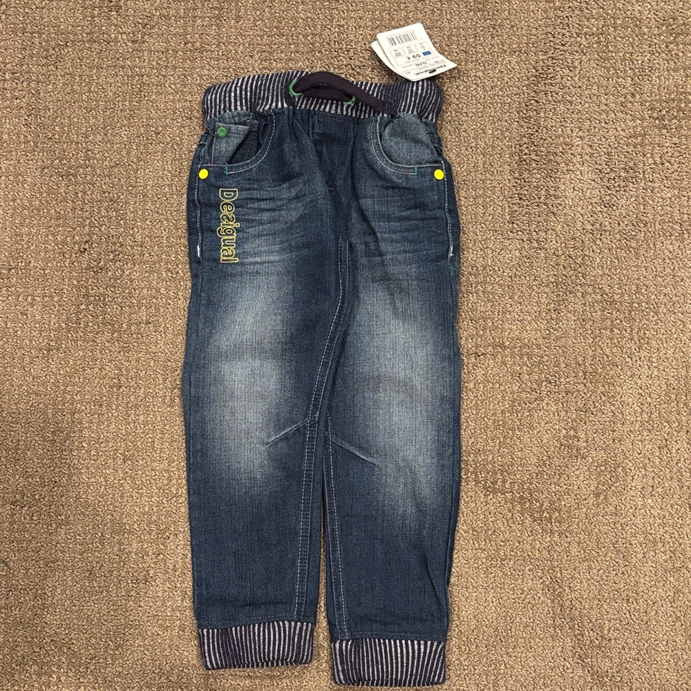 Desigual Kids' Denim Pants with Ribbed Cuffs